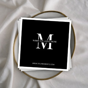 Minimalist Black Logo Business Event Custom Napkin