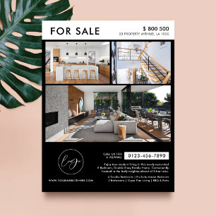 Minimalist Black Logo Photos Property For Sale Flyer