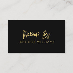 Minimalist Black Makeup Artist Custom QR Code Business Card