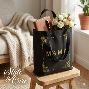 Minimalist Black Mama Tote for Daily Use Bag