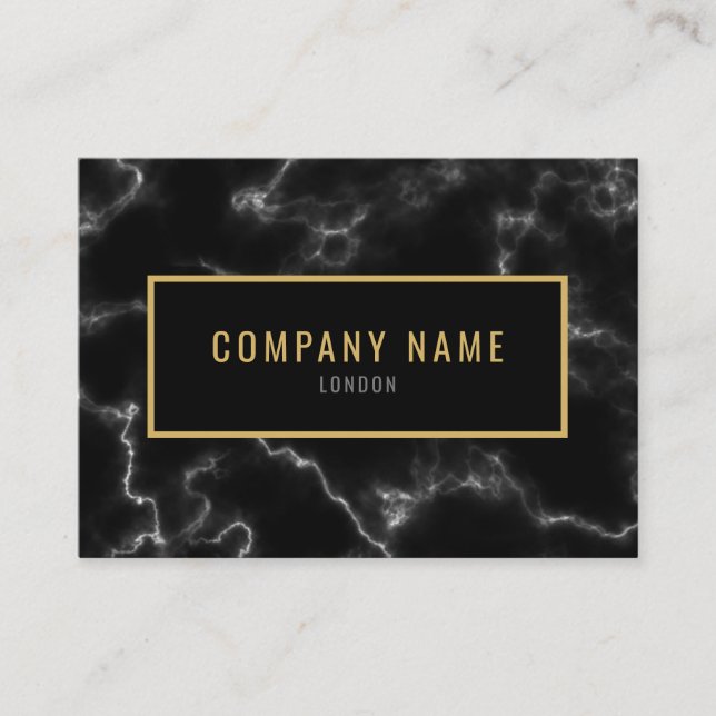 Minimalist Black Marble luxury Business Card (Front)