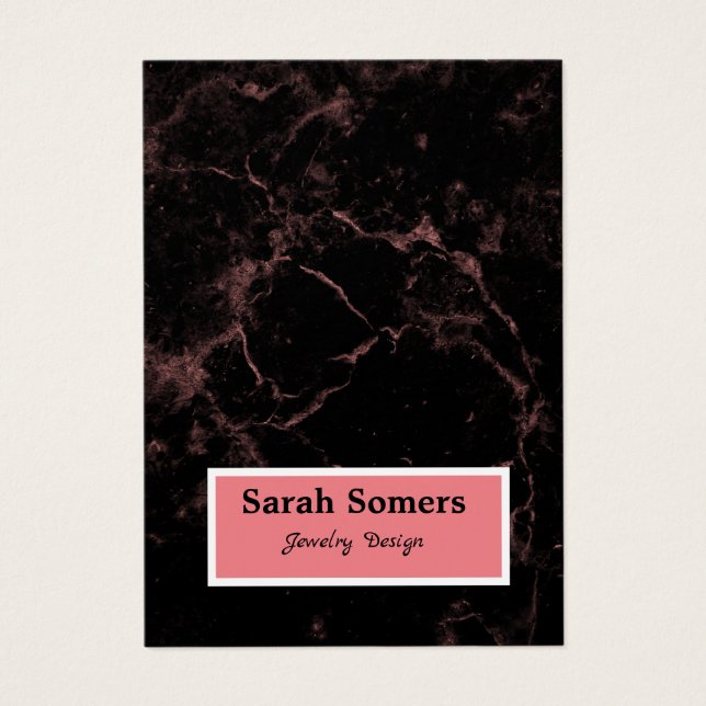 Minimalist Black Marble Rose Gold Earring (Front)