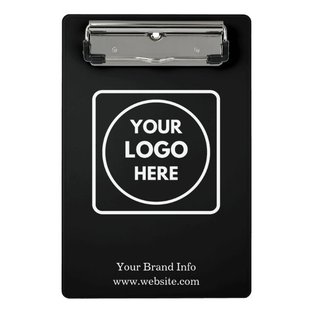 Minimalist Black Mini Clipboard | Custom Corporate (Front)
