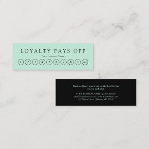 Minimalist Black & Mint Loyalty Punch Card