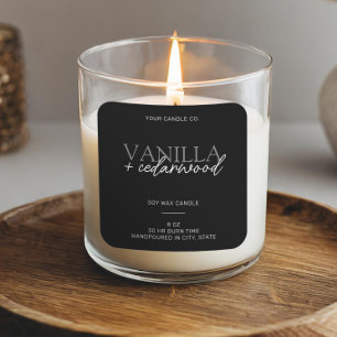 Minimalist Black Modern Candle Label