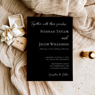 Minimalist Black Modern Wedding Invitation