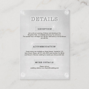 Minimalist Black Modern White Wedding Details Enclosure Card