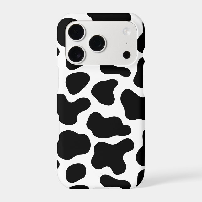 Minimalist Black-on-Black Cow Print Pattern Case (Back)