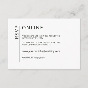 Minimalist Black on White Online RSVP Card