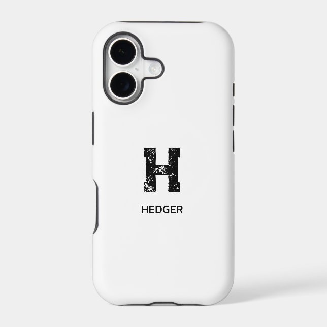 MINIMALIST BLACK ONE LETTER MONOGRAM NAME WHITE (Back)