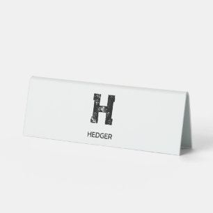 MINIMALIST BLACK ONE LETTER MONOGRAM NAME WHITE