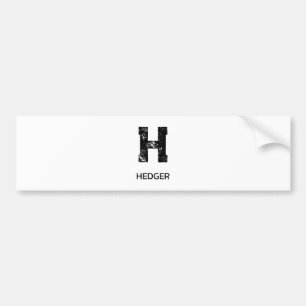 MINIMALIST BLACK ONE LETTER MONOGRAM NAME WHITE BUMPER STICKER