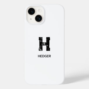 MINIMALIST BLACK ONE LETTER MONOGRAM NAME WHITE Case-Mate iPhone 14 CASE