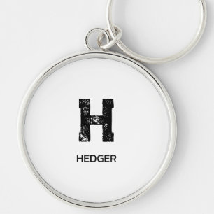 MINIMALIST BLACK ONE LETTER MONOGRAM NAME WHITE KEY RING