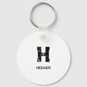 MINIMALIST BLACK ONE LETTER MONOGRAM NAME WHITE KEY RING