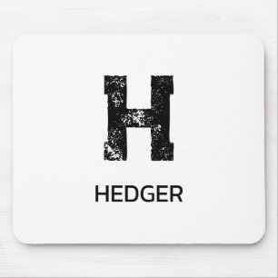 MINIMALIST BLACK ONE LETTER MONOGRAM NAME WHITE MOUSE MAT