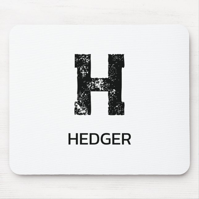 MINIMALIST BLACK ONE LETTER MONOGRAM NAME WHITE MOUSE MAT (Front)
