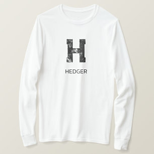 MINIMALIST BLACK ONE LETTER MONOGRAM NAME WHITE T-Shirt