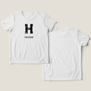 MINIMALIST BLACK ONE LETTER MONOGRAM NAME WHITE Tri-Blend SHIRT