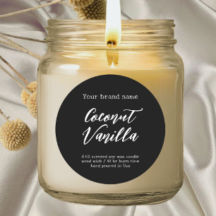 Minimalist black packaging candle label