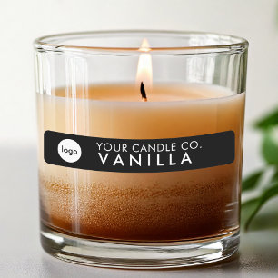 Minimalist Black Personalised Logo Candle Label