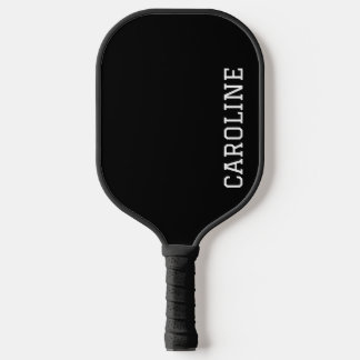 Minimalist Black Personalised Name Pickleball Paddle