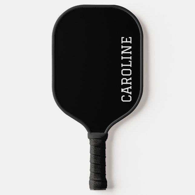 Minimalist Black Personalised Name Pickleball Paddle (Front)