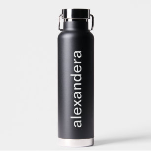 Minimalist Black Personalised  Water Bottle