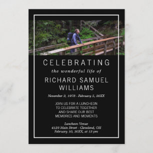 Minimalist Black - Photo - Life Celebration Invitation