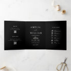 Minimalist black Photo QR Code RSVP wedding