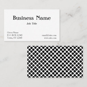 Minimalist Black Polka Dot Business Card