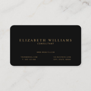 Minimalist Black Professional Business Card