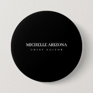 Minimalist Black Professional Modern 7.5 Cm Round Badge