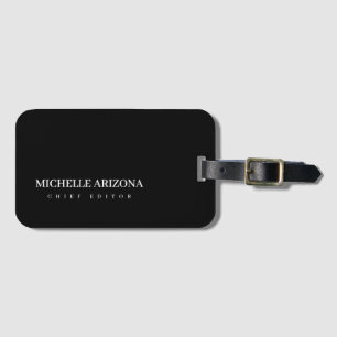 Minimalist Black Professional Modern Luggage Tag