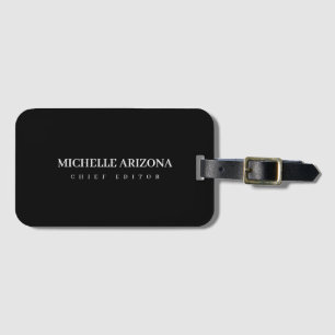 Minimalist Black Professional Modern Luggage Tag