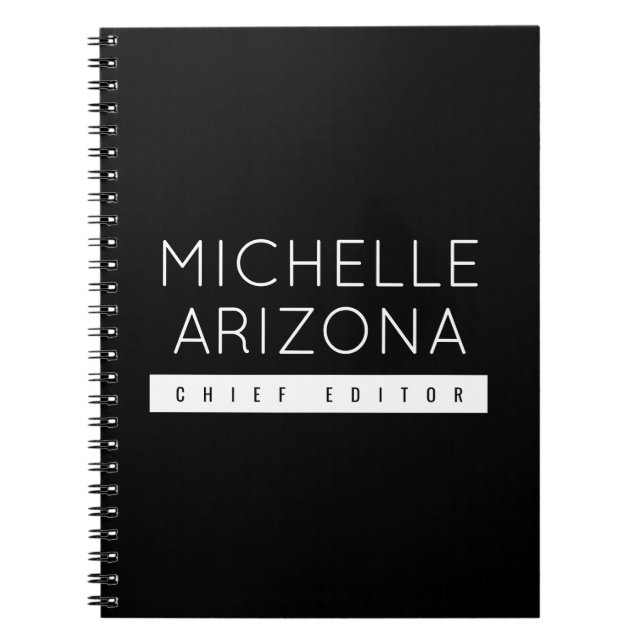 Minimalist Black Professional Modern Notebook (Front)