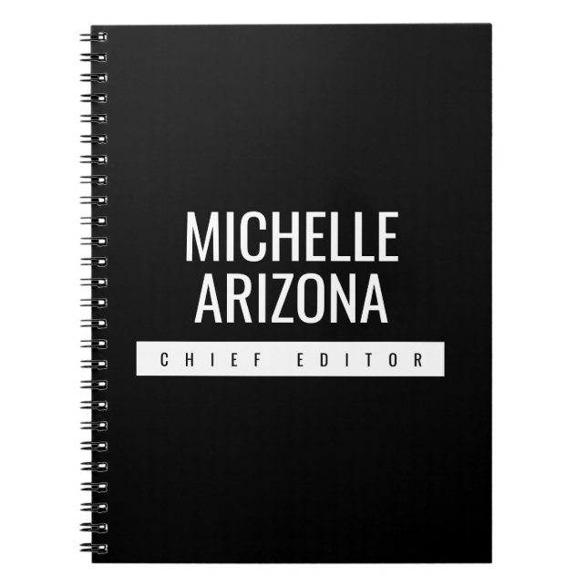 Minimalist Black Professional Modern Notebook (Front)