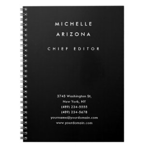 Minimalist Black Professional Modern Notebook