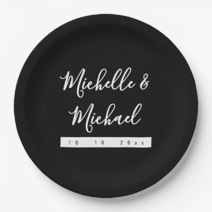 Minimalist Black Professional Modern Paper Plate
