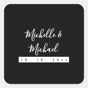 Minimalist Black Professional Modern Square Sticker