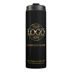 Minimalist Black Promotional Company Business Logo Thermal Tumbler