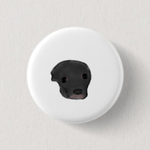 Minimalist Black Puppy Portrait Gift 3 Cm Round Badge