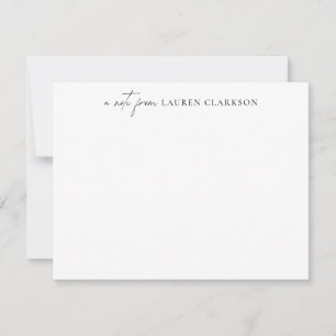 Minimalist Black Script and Serif Note Card