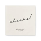 Minimalist Black Script Custom Cheers Wedding