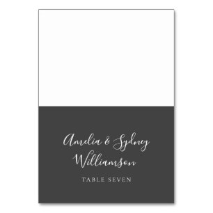 Minimalist Black Script Custom Name Place Card