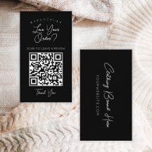 Minimalist Black Script QR Code Leave a Review