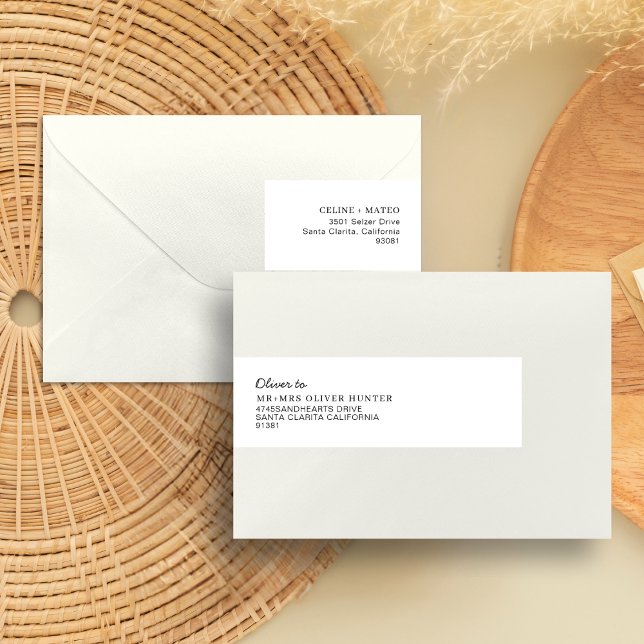 Minimalist Black Script Wedding Celebration Wrap Around Label (Creator Uploaded)