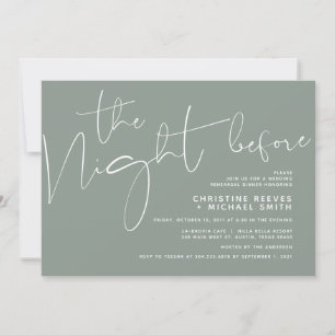 Minimalist Black Script Wedding Rehearsal Dinner I Invitation