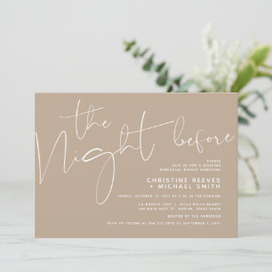 Minimalist Black Script Wedding Rehearsal Dinner I Invitation