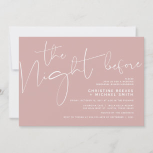Minimalist Black Script Wedding Rehearsal Dinner Invitation